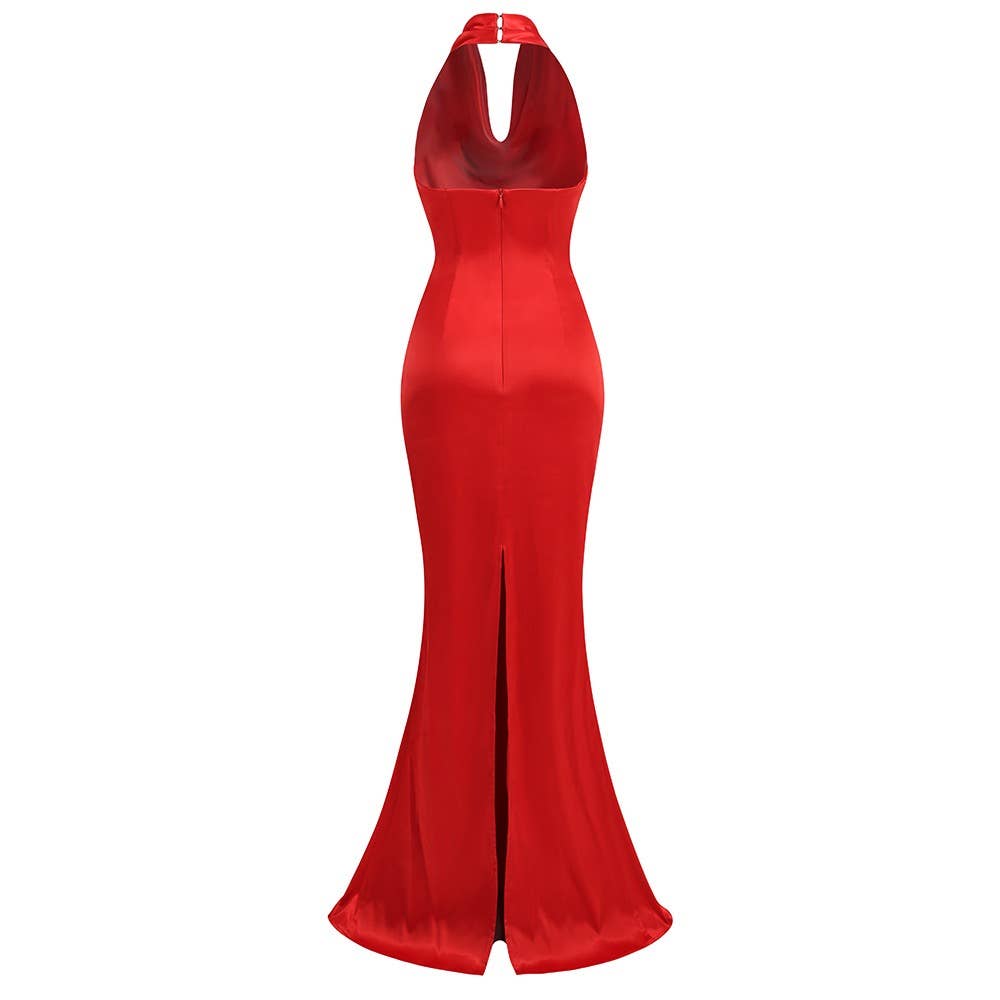 Sexy Halter V Neck Slim Fit Bodycon Dress