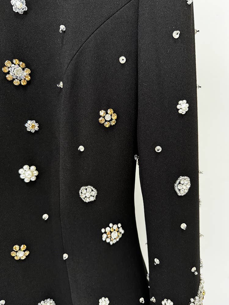 Exquisite Handmade Beaded Diamond Slim Fit Long Dress
