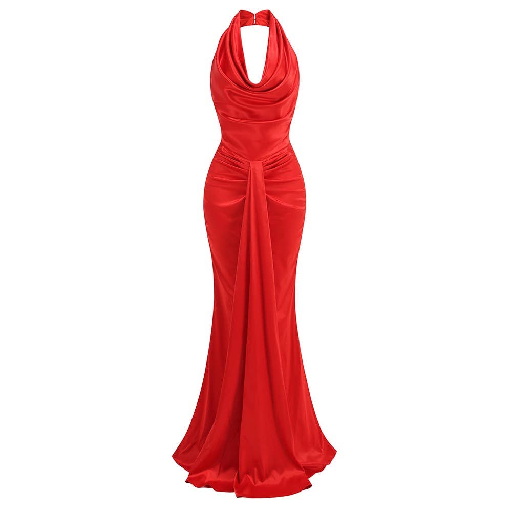 Sexy Halter V Neck Slim Fit Bodycon Dress