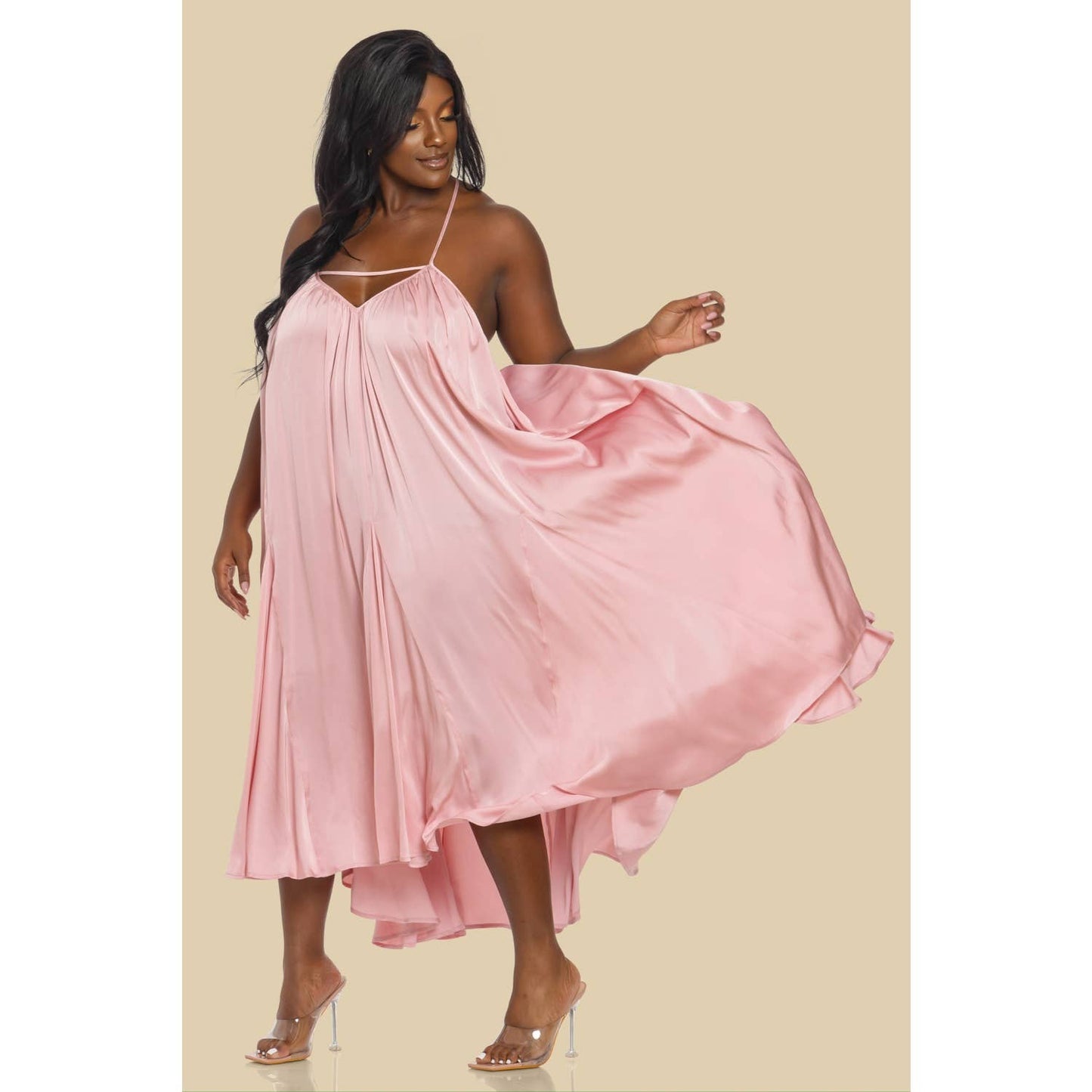 SATIN DRESS PLUS