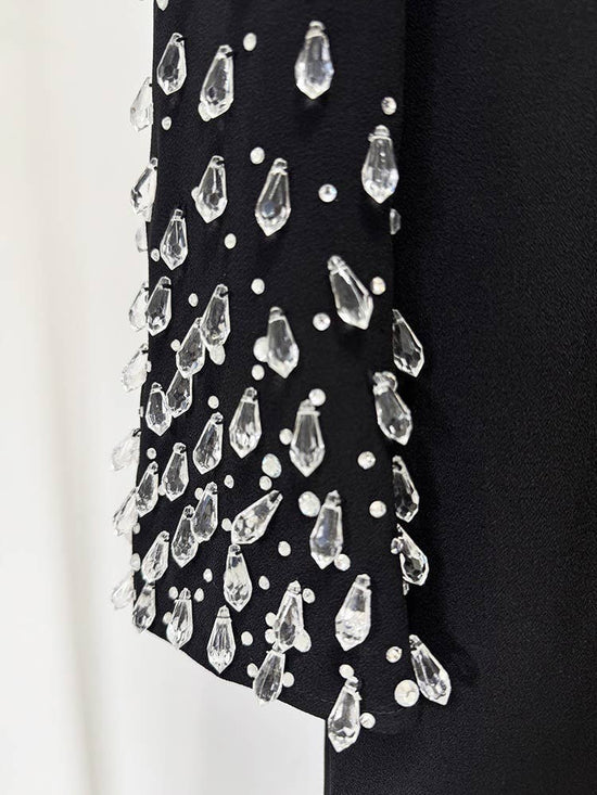 Luxury Hand-Beaded Rhinestone Long Evening Dress