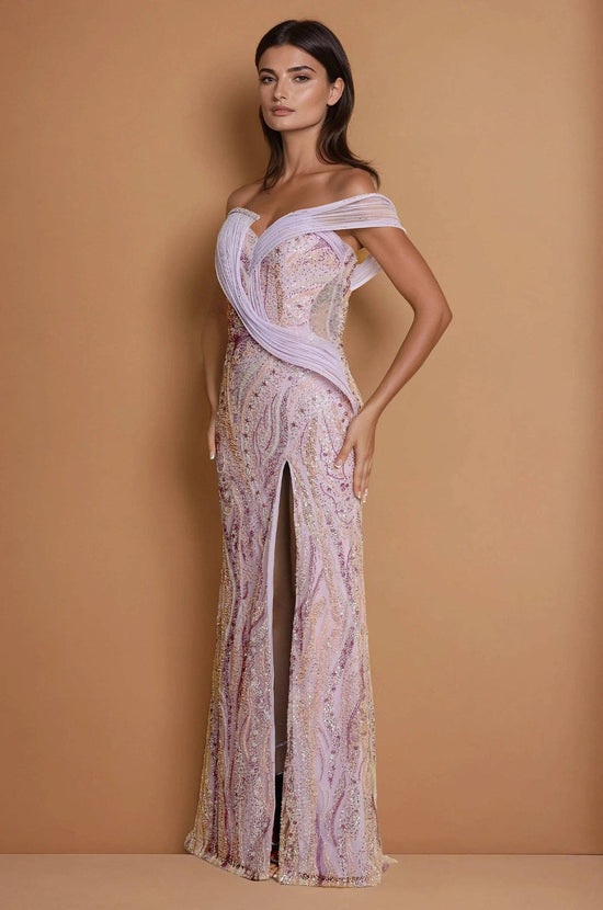 Beaded Architectural Sculptural Couture Dress