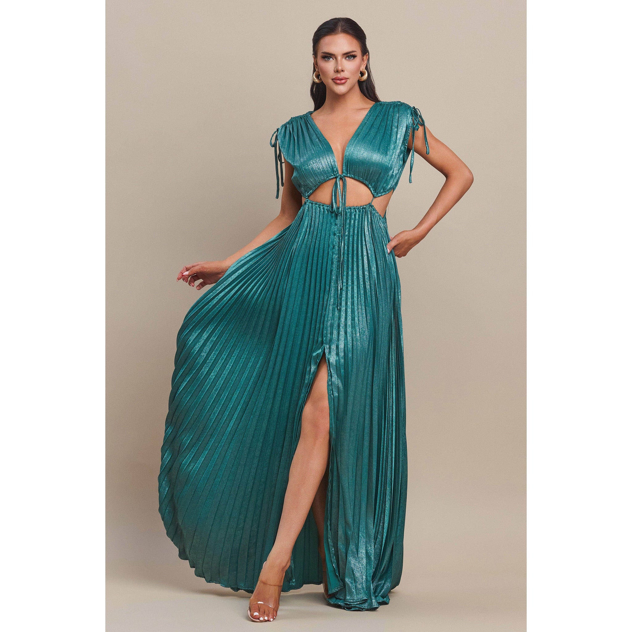 CUT-OUT PLEATED MAXI DRESS – BCD Fashion House Inc