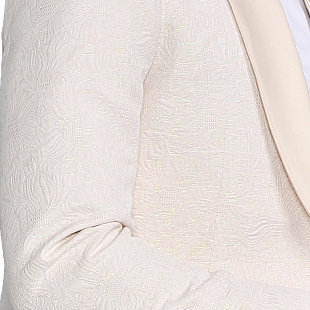 Tazzio Vested  Paisley Suit Set w/ Bowtie, Ivory