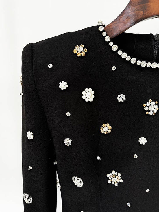 Exquisite Handmade Beaded Diamond Slim Fit Long Dress