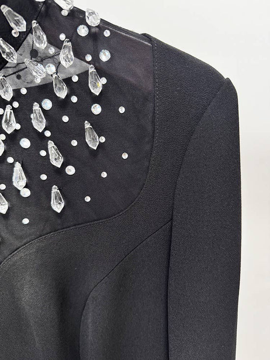 Luxury Hand-Beaded Rhinestone Long Evening Dress