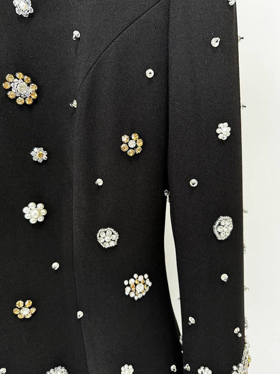 Exquisite Handmade Beaded Diamond Slim Fit Long Dress
