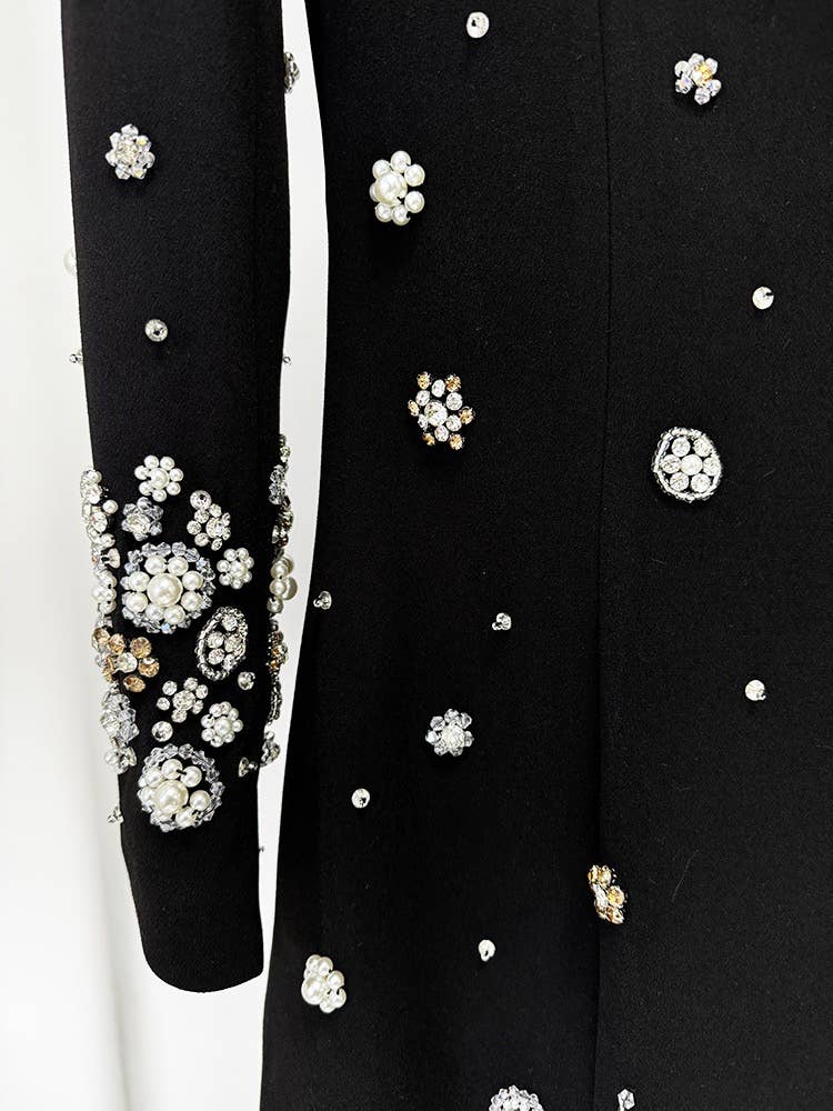 Exquisite Handmade Beaded Diamond Slim Fit Long Dress