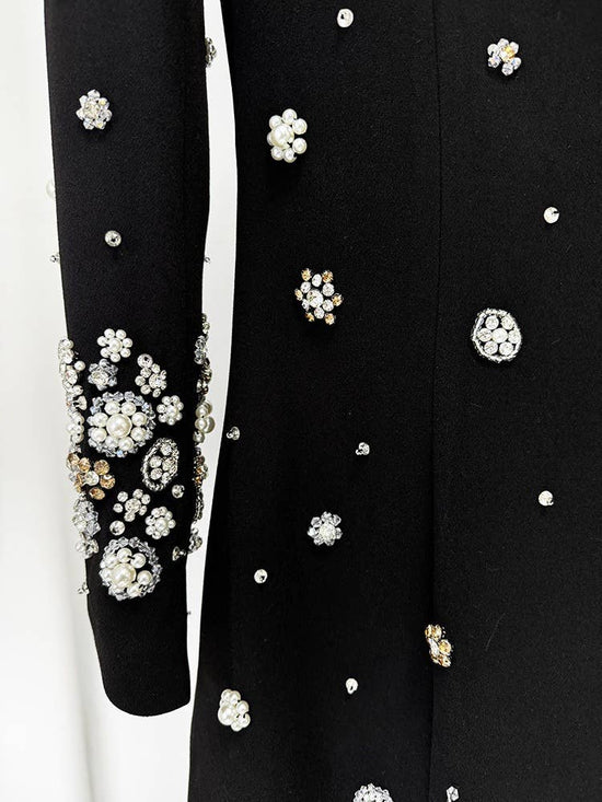 Exquisite Handmade Beaded Diamond Slim Fit Long Dress