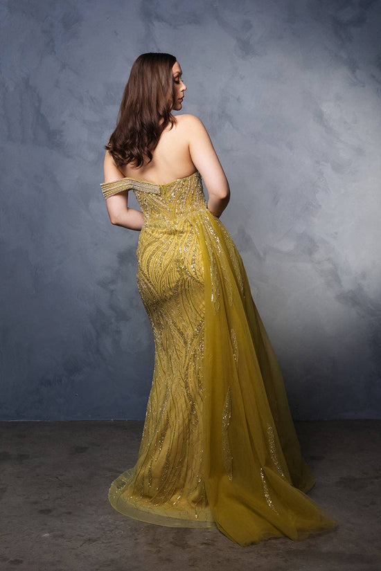 Red Carpet Dress Side Drape A-Line Long Gala Gown