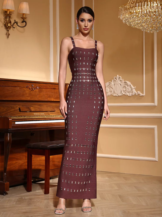 Slim Fit Beaded Strapless bandage Dress