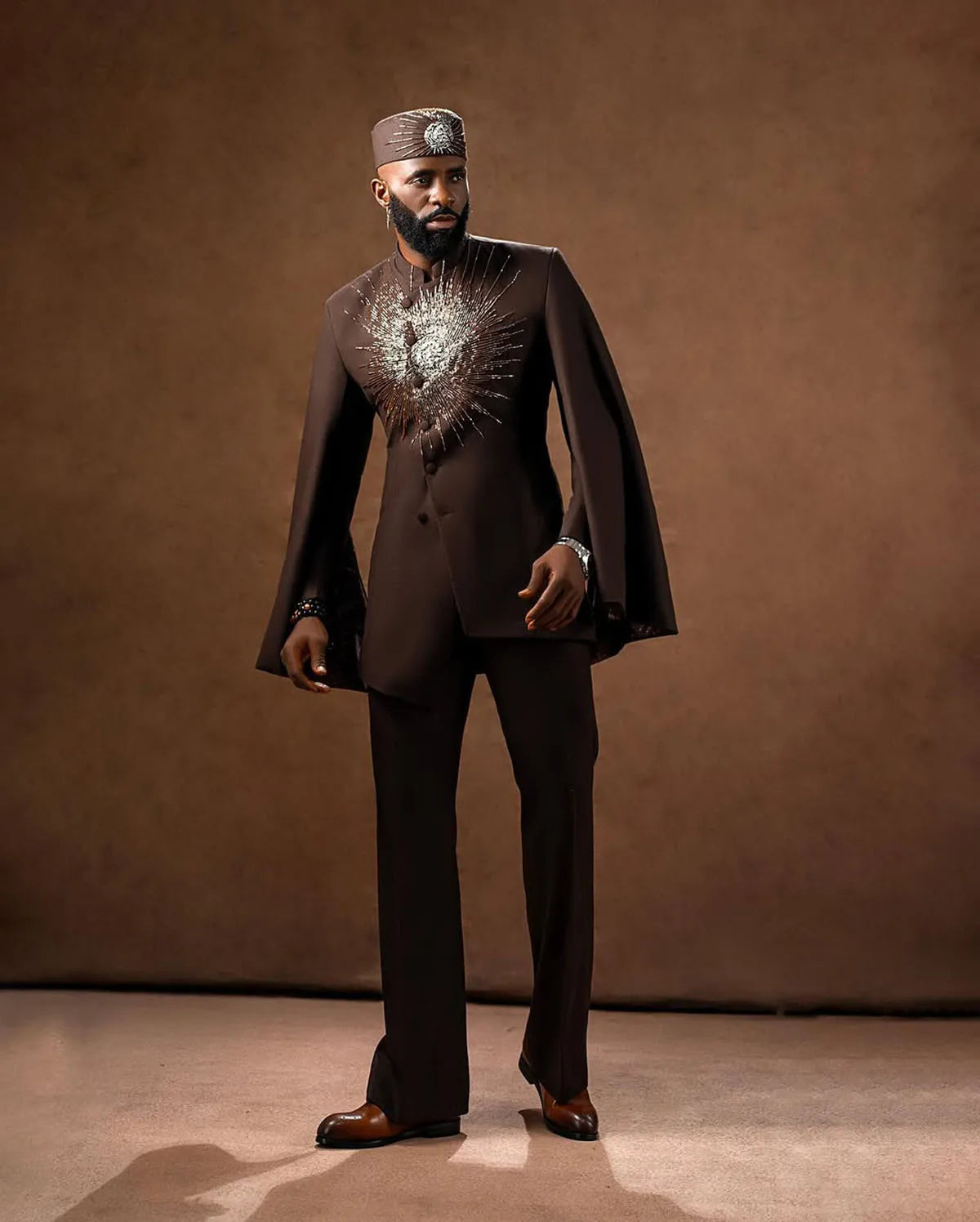 2 Pieces Set Tailor-Made Rhinestone Beaded Single Breasted Groom Customized Coat and Pants