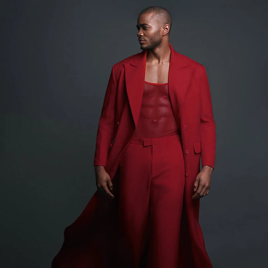 Double Breasted Long Blazer With Pants Formal 2 Piece Jacket Pants Outfits