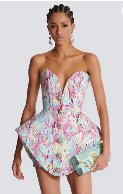 Floral print 80s Inspired Elegant Party dress