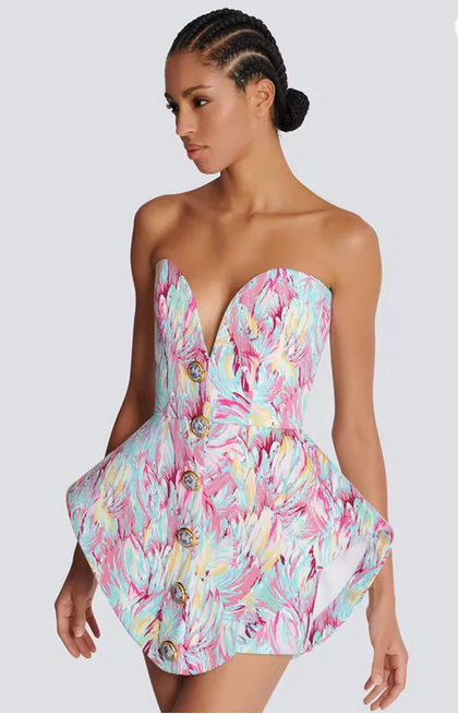Floral print 80s Inspired Elegant Party dress