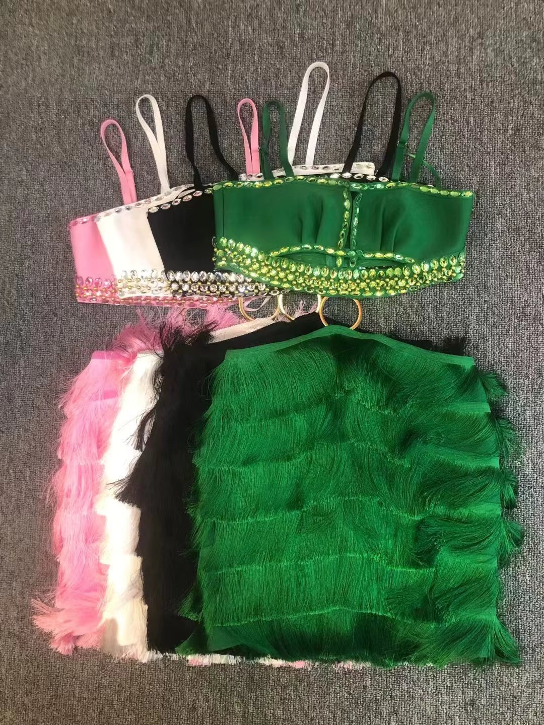 Short Tassel and Beaded Party Bandage Dress