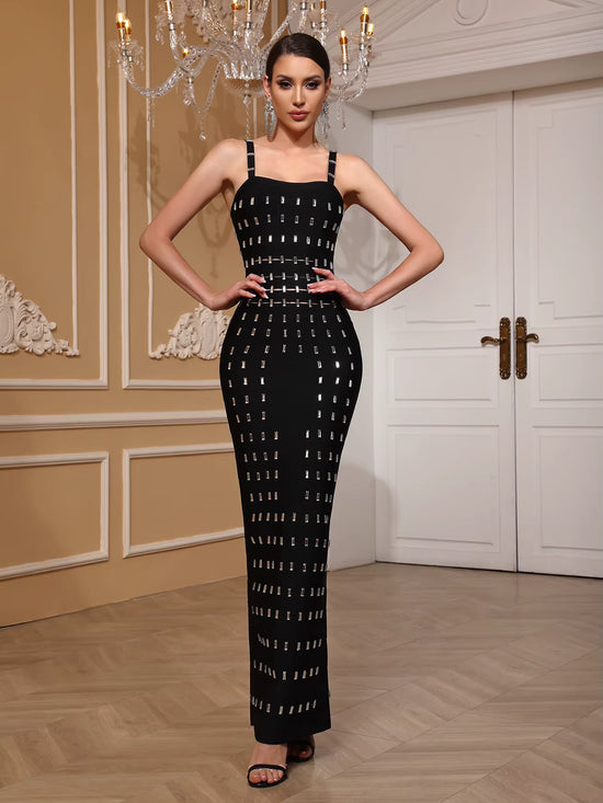 Slim Fit Beaded Strapless bandage Dress
