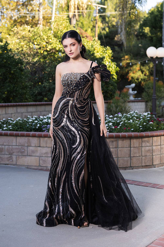 Asymmetrical Sleeveless Gala Gown