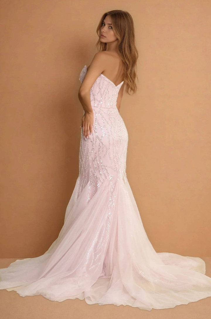 Long Mermaid Beaded Formal Evening Dress