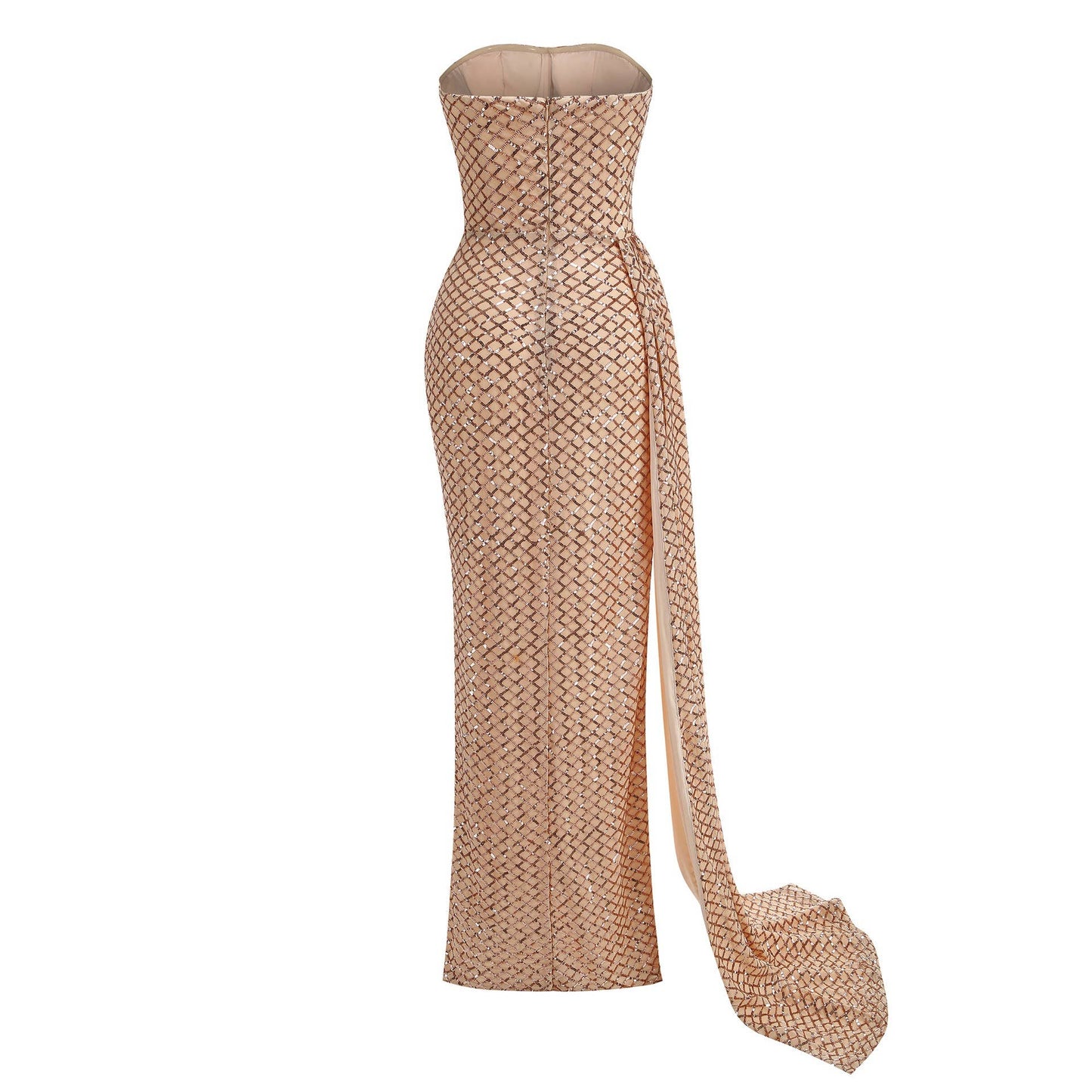 Elegant One-Shoulder Sequin Party Dress with Side Slit