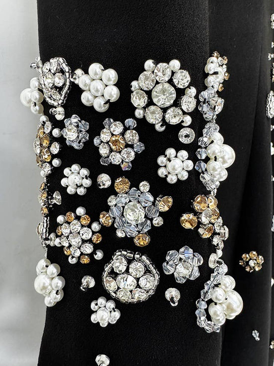 Exquisite Handmade Beaded Diamond Slim Fit Long Dress