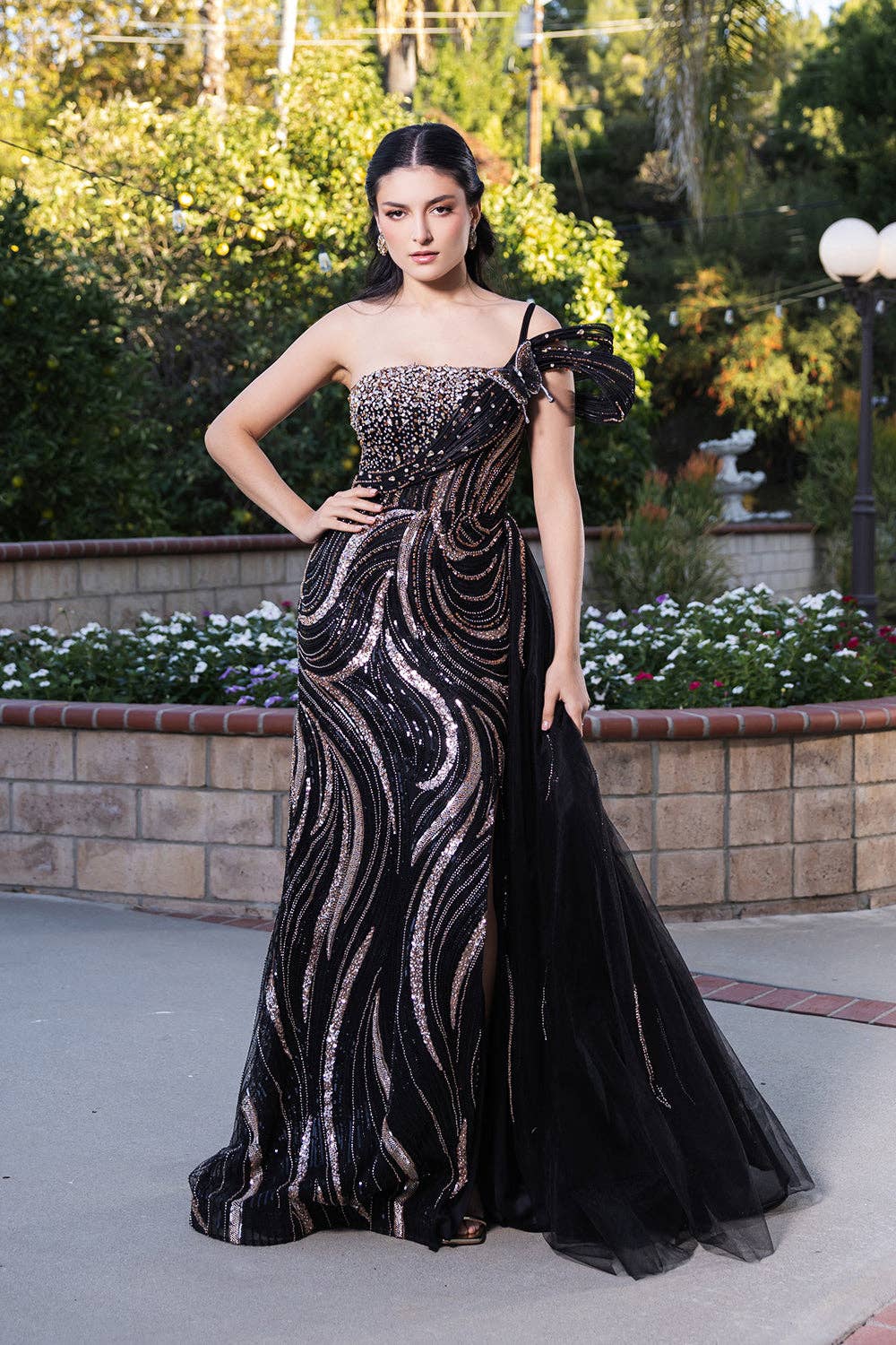 Asymmetrical Sleeveless Gala Gown