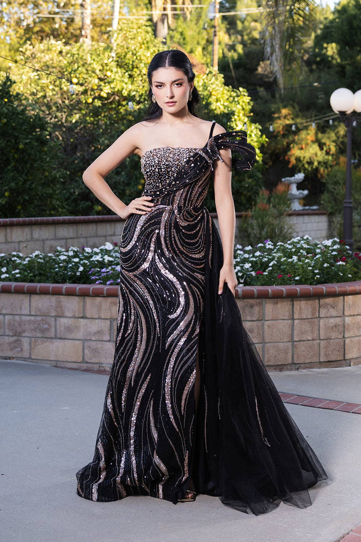Asymmetrical Sleeveless Gala Gown