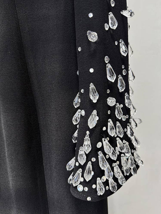 Luxury Hand-Beaded Rhinestone Long Evening Dress