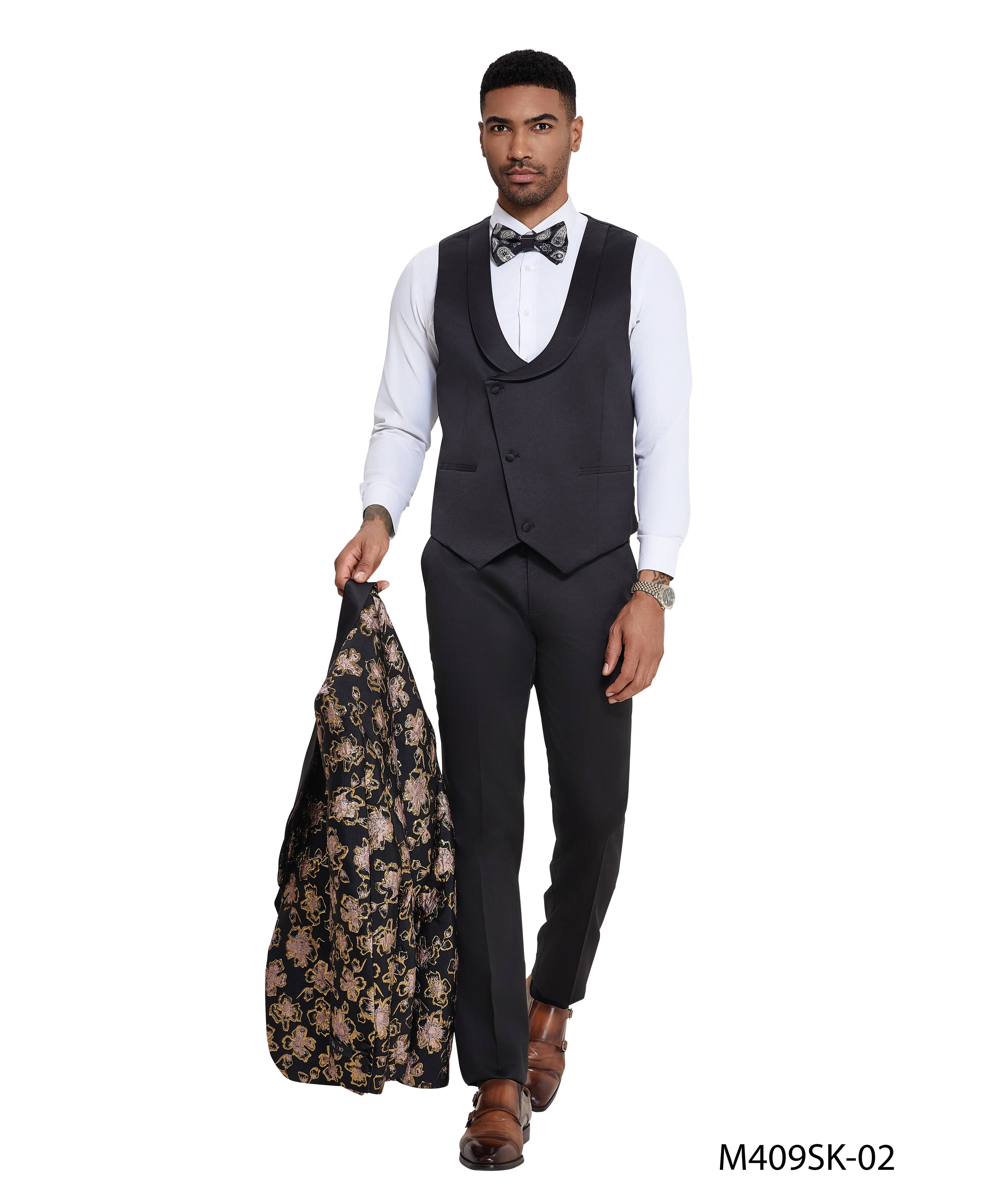 Fashion Suits,Floral Textured, Rose/Gold