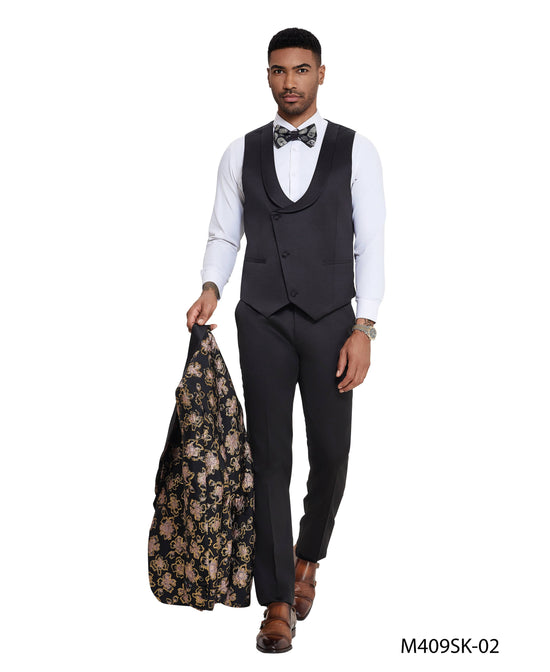 Fashion Suits,Floral Textured, Rose/Gold