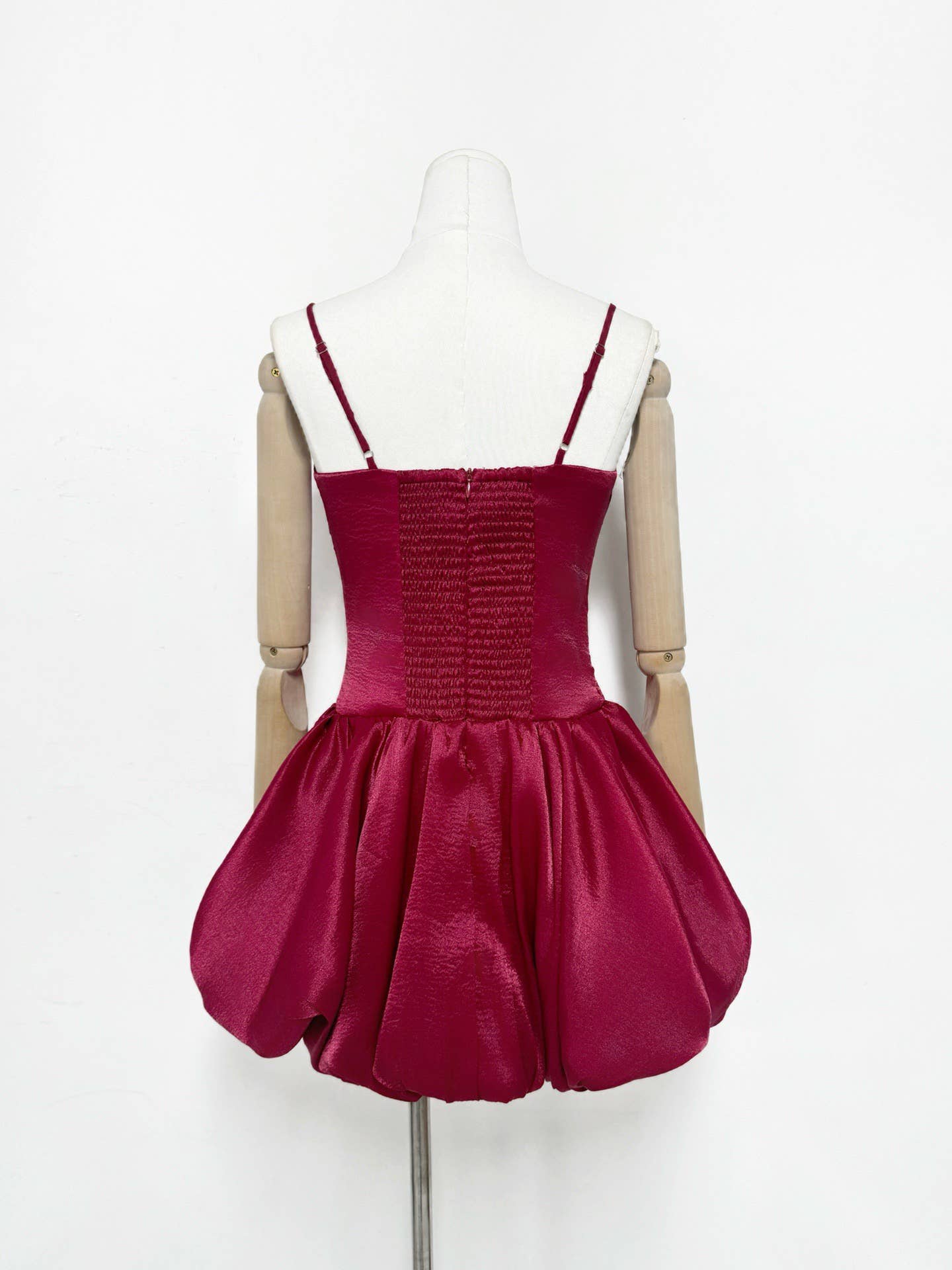 Burgundy Floral Tutu Dress with Sculpted Waistline
