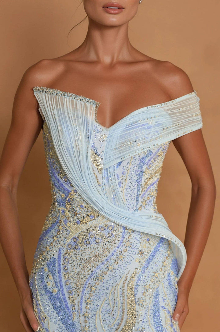 Beaded Architectural Sculptural Couture Dress